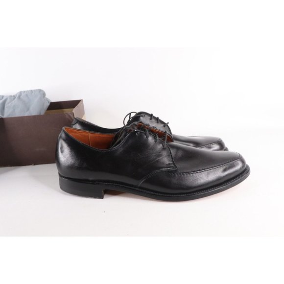 NOS Vintage 90s Mens Size 11 B Leather Moc Toe Lace Dress Shoes Black USA main image 5